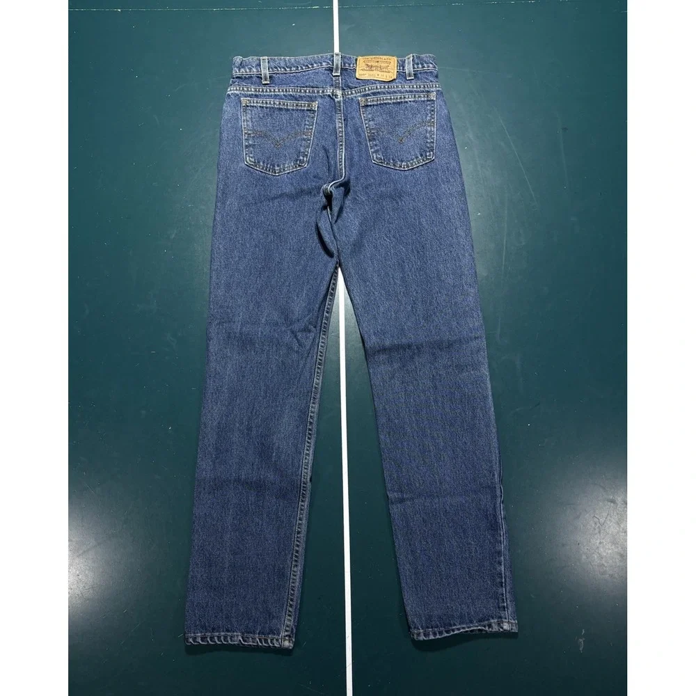 Vintage Levi's 505 Orange Tab Jeans Men's 32x33 Dark Wash Straight Leg 90s USA